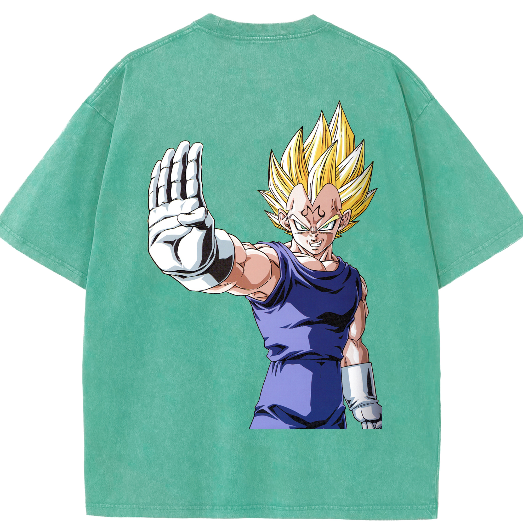 （画像用） ドラゴンボール ベジータ四世（Bejīta Yonsei）DRAGON BALL Vegeta IV 綿100% ヴィンテージ風 半袖Tシャツ（背面プリント）